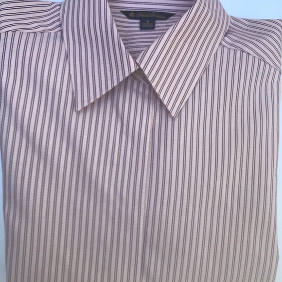 Brooks Brothers Women’s pink Striped Dobby Shirt Sized 4 crisp 100% Cotton - Picture 2 of 16